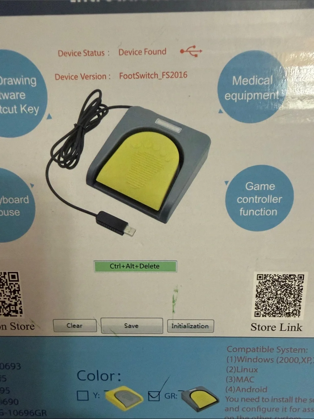 IKKEGOL New! USB Single Foot Switch Pedal